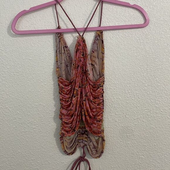 NWOT- Free People-Cocktail Queen Printed boho Top-size Large - Picture 13 of 16